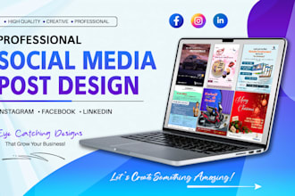 design professional instagram, facebook and linkedin posts