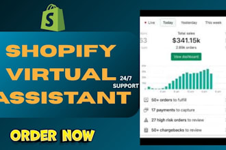 shopify virtual assistant, store manager