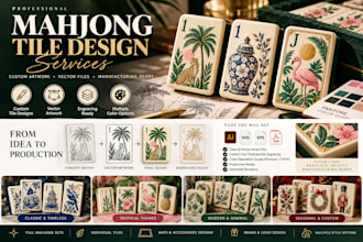 design custom mahjong tiles with production ready files