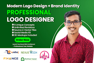 do highly business logo design creative modern minimalist with brand identity