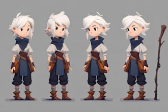 draw 2d card game character concept art illustration design