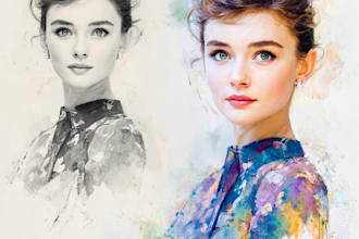 design your portrait in watercolor