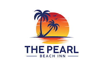 make unique casual logo for island beachfront boutique hotel