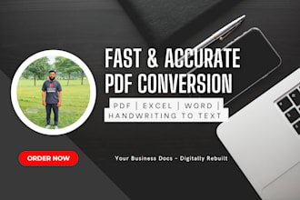 convert scanned PDF or invoices into excel manual