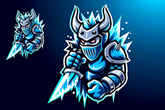 design  ice warrior mascot logo with free revisions and vector file