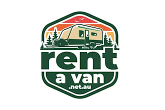 design high resolution caravan rental business logo