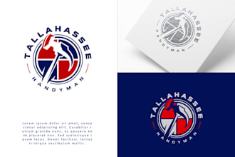 design tools, hammer, skull, and handyman logo for your business