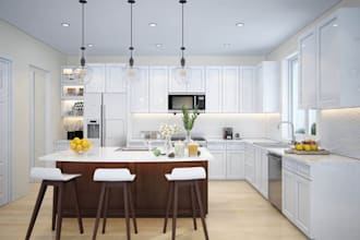 3d lucreative mordern kitchen,and realistic interior pattern architect 3d render