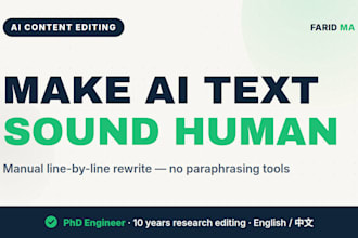 edit and humanize ai generated text into natural human writing