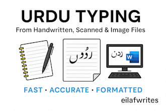 do urdu typing for handwritten documents and scanned files