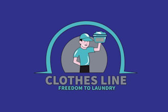 design high quality laundry service logo