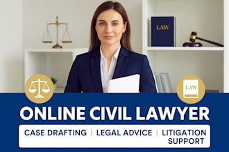 be your online lawyer on civil law civil case drafting civil litigation