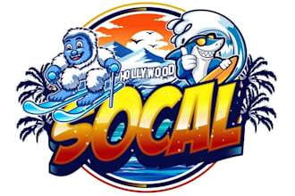 design proffesional yeti and shark logo