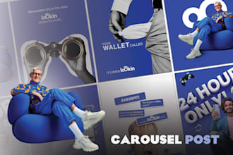 design instagram, linkedin, and facebook carousel posts