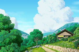 draw custom anime background or environment illustration