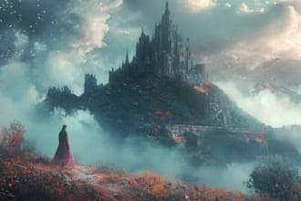 drawing  artistic fantasy book cover design