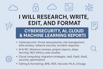 cybersecurity, ai, cloud computing, machine learning reports, research, projects