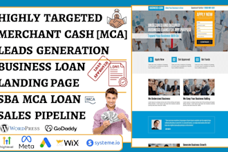 generate mca leads business loan landing page sba  mca business loan website