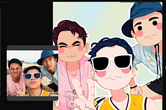 draw your photo into a cute chibi cartoon portait