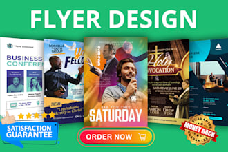 design a professional church flyer, event or business flyer