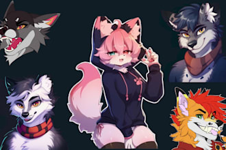 draw furry art custom fursona anthro character and detailed furry commission
