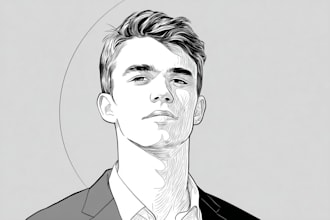 draw minimalist vector cartoon portrait avatar in 12h