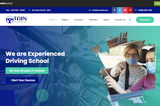 build a responsive taxi booking, car rental, or driving school wordpress website