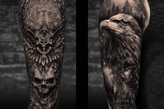 create a tattoo design of tattoo sleeve
