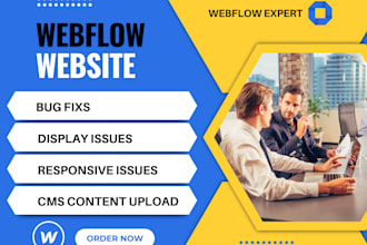 fix webflow website bugs troubleshoot fix responsiveness webflow expert