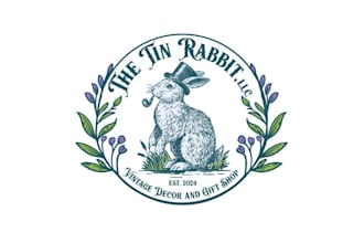 design classy bunny looks cute realistic logo