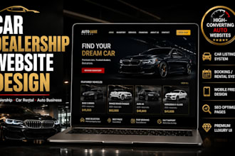 design car dealership website, automotive website and car rental website