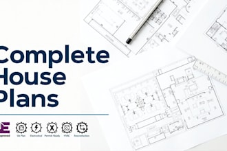 create site plan, electrical, hvac, and complete house permit drawings