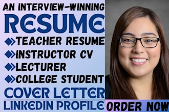 write winning teacher, lecturer, adjunct professor, college student resume, CV