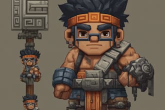 design custom 2d game characters with unique style