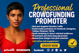 be realistic and promote your gofundme charity crowdfunding campaign to 5k donor
