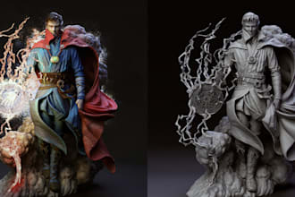 create 3d figure,statues and fantasy models,game character,stl files print,toys