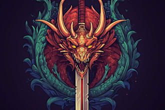 create a custom dnd, fantasy, sci fi, rpg game logo