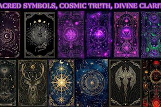 design celestial, mystical, moon phase, tarot or oracle card, sacred art, sigils