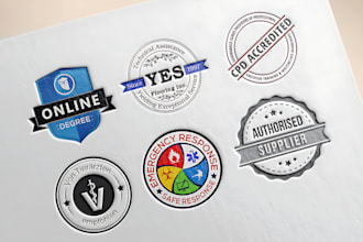 design unique seal, stamp, web badge and award logo