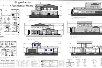 design modern architecture mep house interior adu building plan city permit