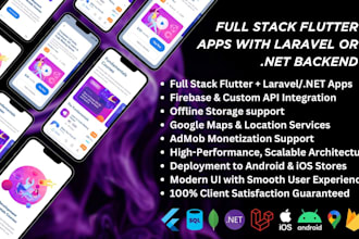 be your full stack mobile app developer using flutter for android and ios