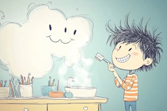do children book illustrations with free cover and free story boarding