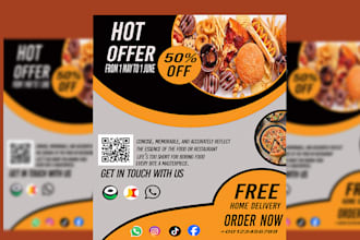 create eye catching food flyer design for restaurants