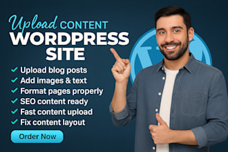 upload or fix the content on your wordpress website