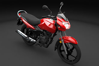 build 3d mileage bike,3dsmax,realistic motorcycle,game asset,uv map,hybrid model