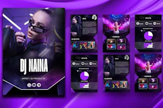 design artist press kit, music press kit, start up, media kit, dj press kit