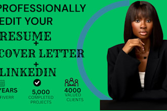 professionally edit your resume, cover letter, and linkedin profile