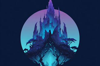 draw fantasy game logo and branding