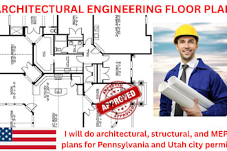 do architectural plan structural plan mep plan for pennsylvania utah city permit