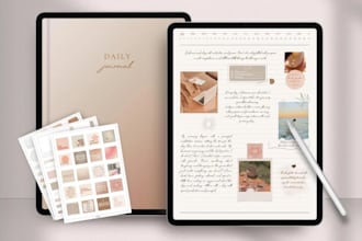create printable journal, editable digital planner, calender, german canva ebook